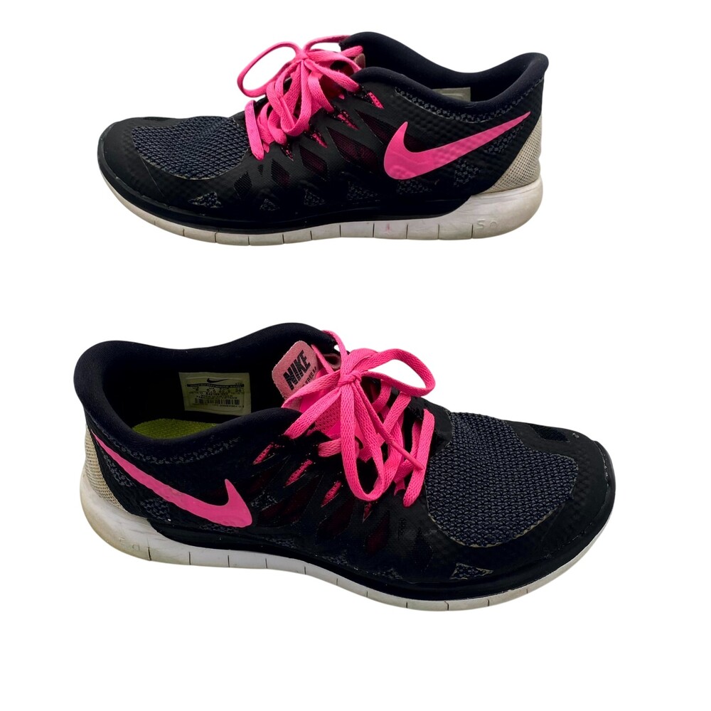 Nike Free 5.0 642199-062 Womens 9 Sneaker Black Pink White Athletic Running Shoe
